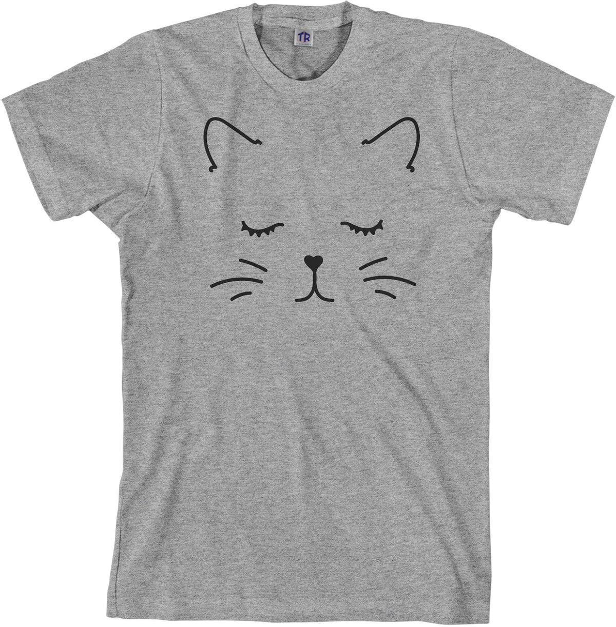Threadrock Men's Kitty Cat Face T-Shirt - Sport Gray