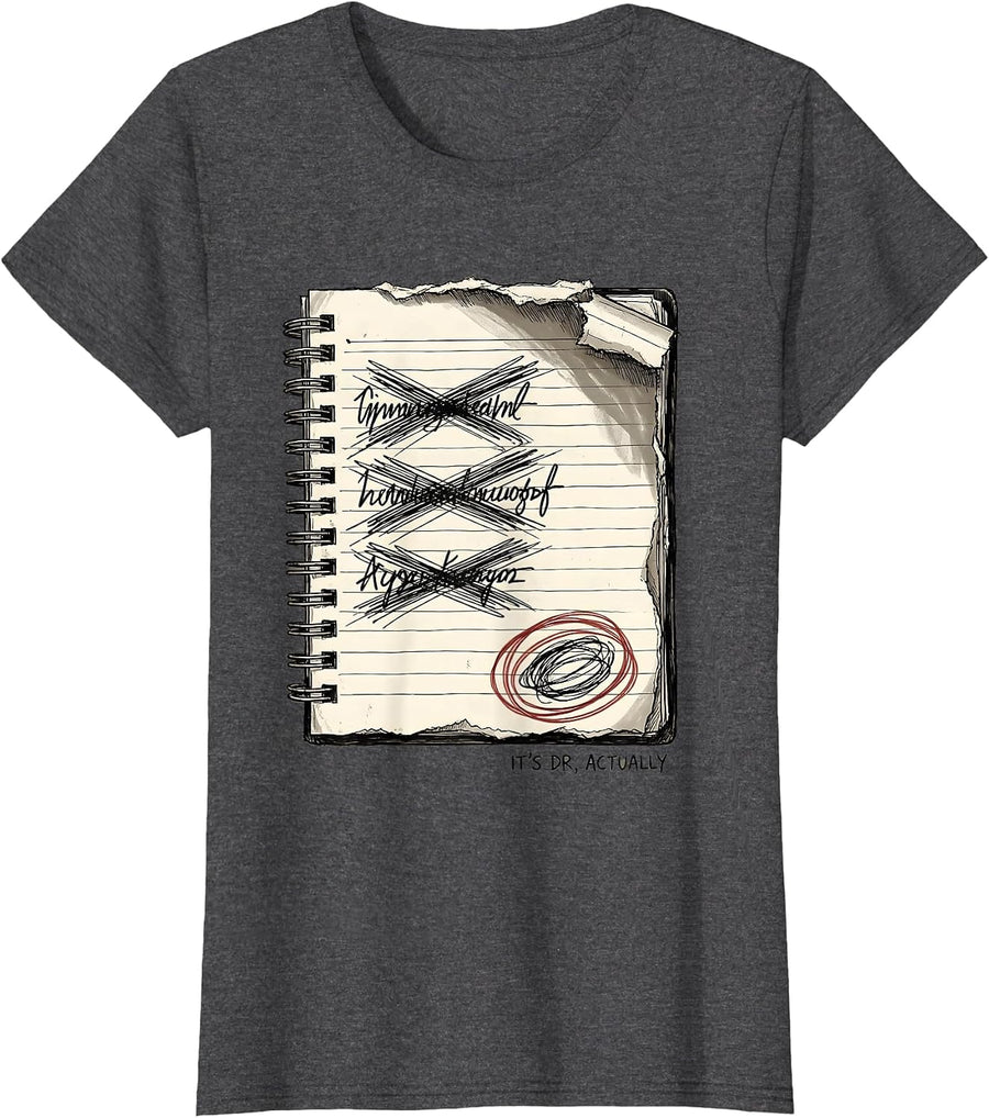 Women's It's Dr., Actually Funny PhD Graduation Gift Doctorate Humor T-Shirt - Dark Heather Grey