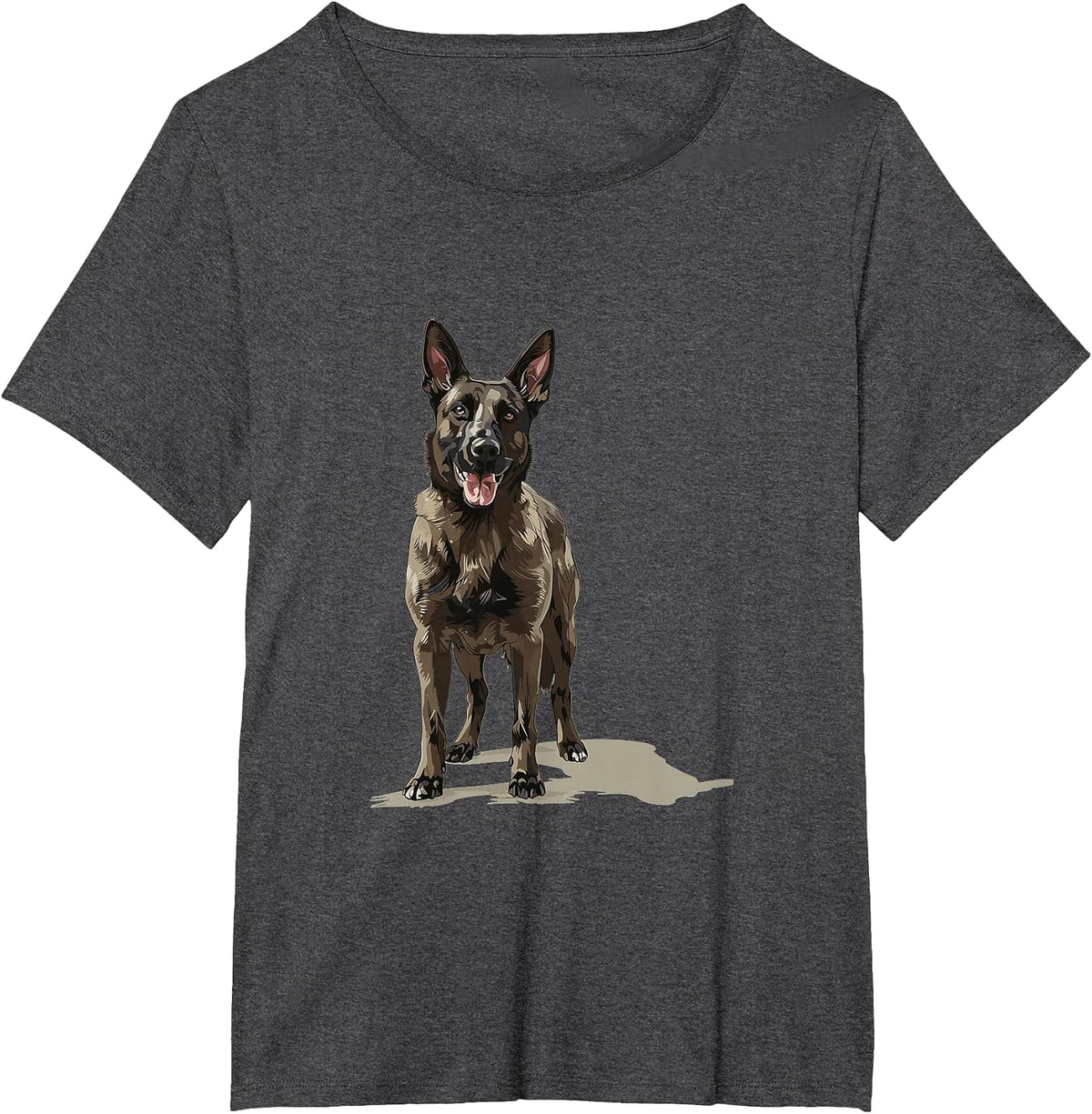 Dutch Shepherd Dog Breed Graphic T-Shirt - Dark Heather Grey