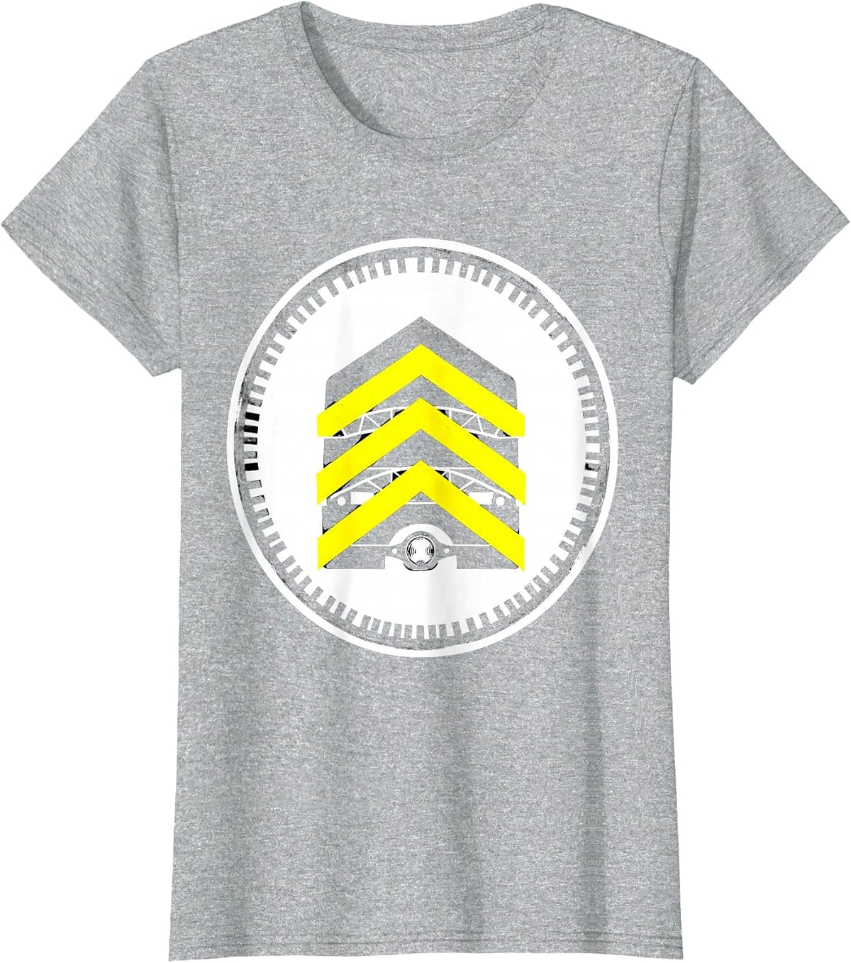 Women's School Bus Driver Stencil Graphic Funny Costume T-Shirt - Heather Grey