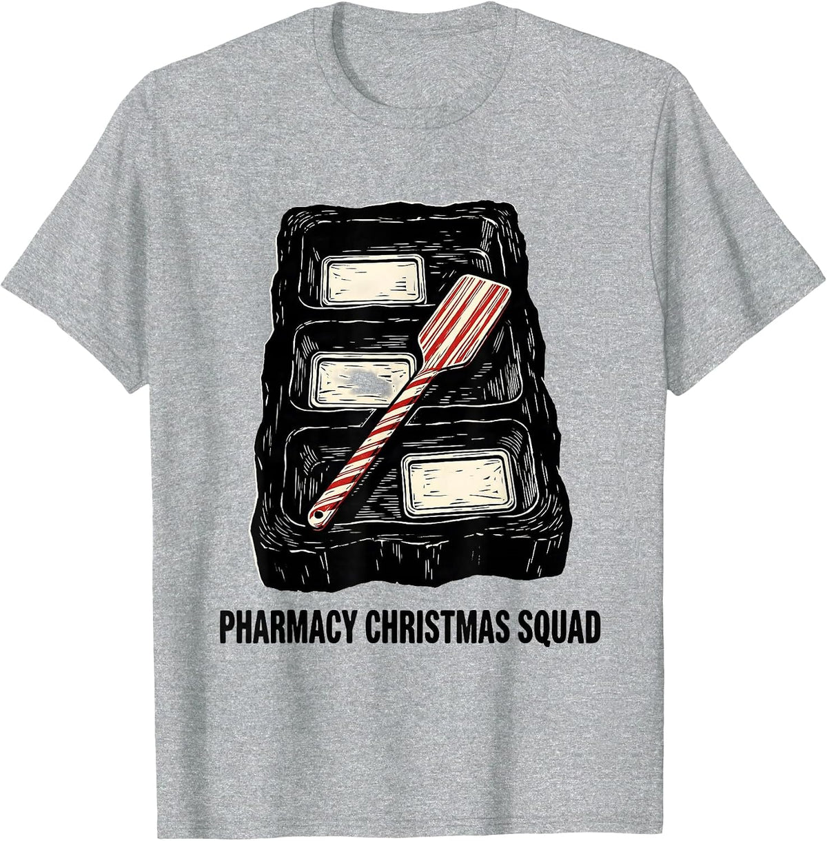 Men's Pharmacy Christmas Squad Funny Pharmacy Tech Matching T-Shirt - Heather Grey