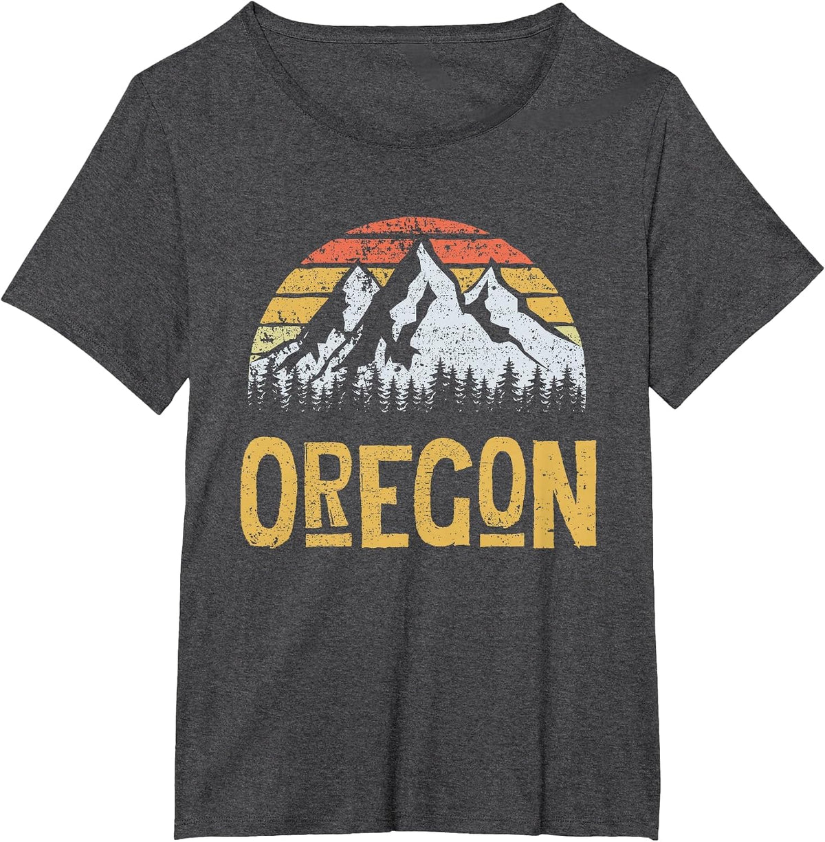 Vintage Retro OR Oregon U.S. Mountain State T-Shirt T-Shirt - Dark Heather Grey