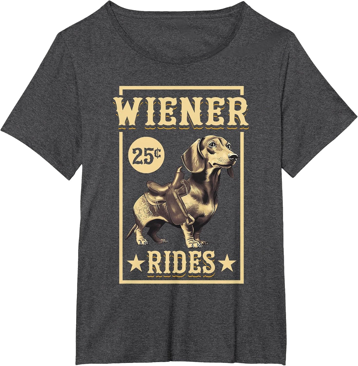 Wiener Rides Dachshund Lover Doxie Weiner Weenie Dog Owner T-Shirt - Dark Heather Grey