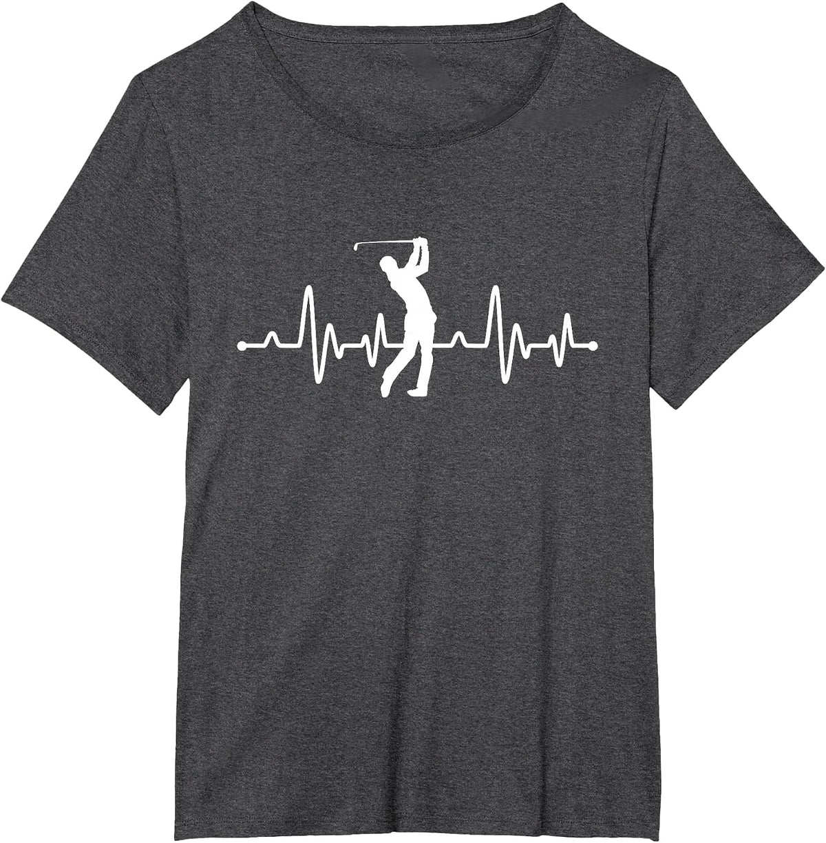 Heartbeat Golf Swing Golfing Golfer T-Shirt - Dark Heather Grey