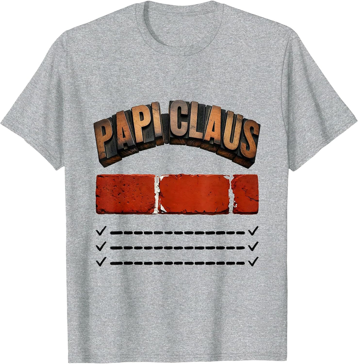 Men's Papi Claus Festive Family Holiday Matching Pajama Role T-Shirt - Heather Grey