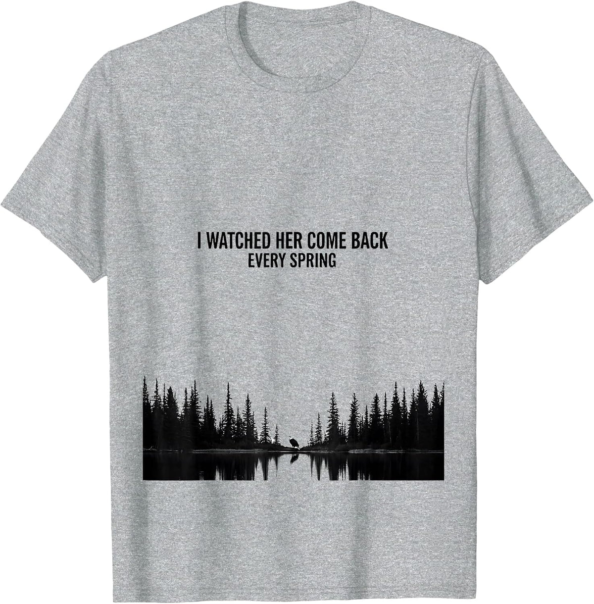 Men's I Watched Her Come Back Every Spring Bald Eagle Memorial T-Shirt - Heather Grey
