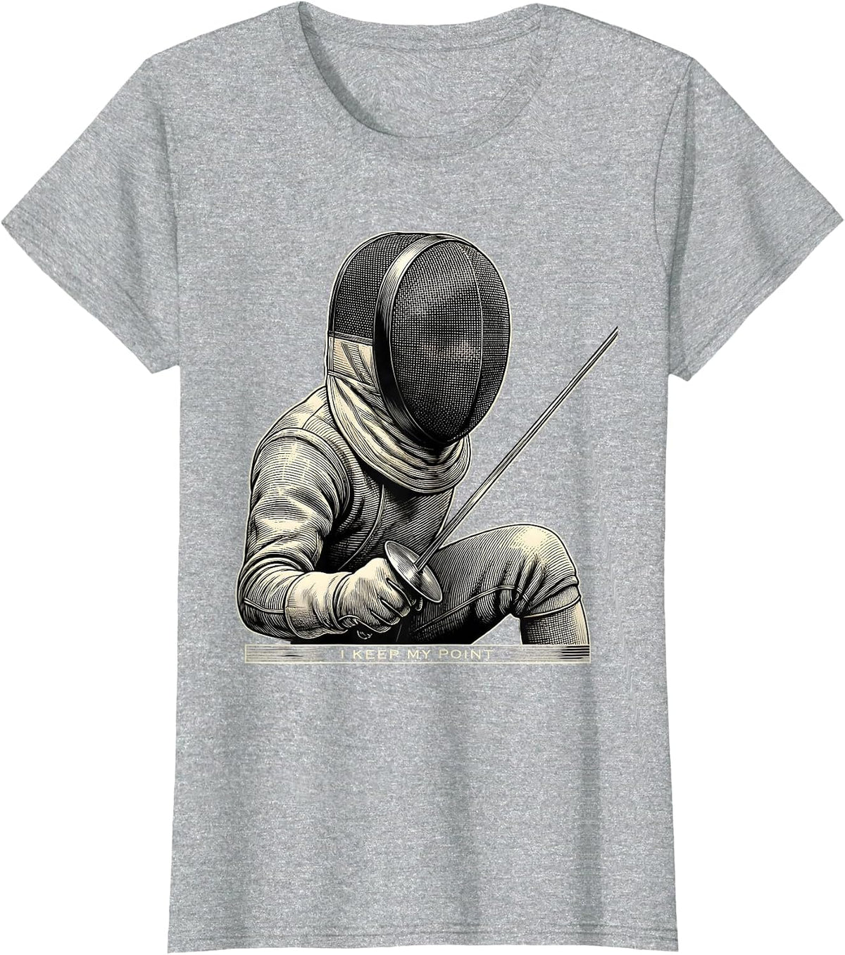 Women's I Keep My Point Funny Fencing Sport Fan Novelty Gift T-Shirt - Heather Grey