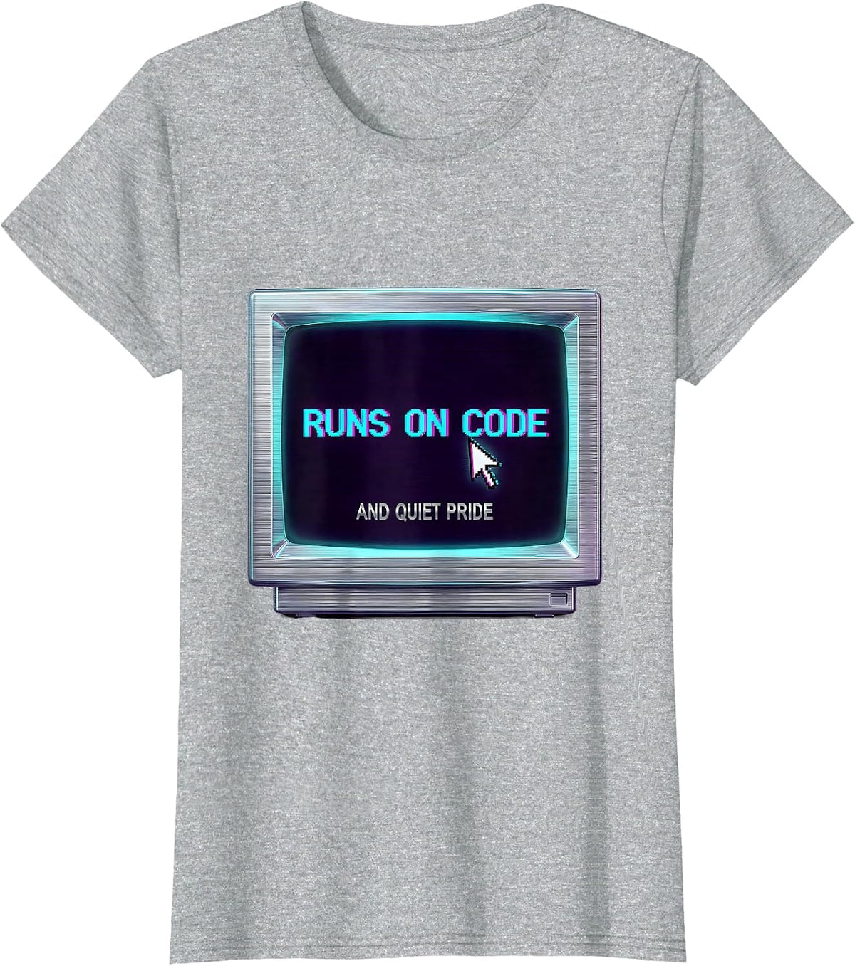Runs On Code And Quiet Pride Sarcastic Tech Engineer Humor T-Shirt - Heather Grey