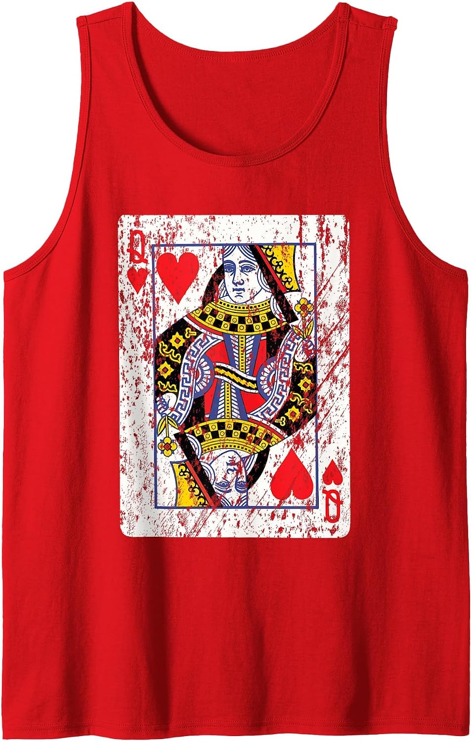Playing Card Queen of Hearts Tank Top - Red