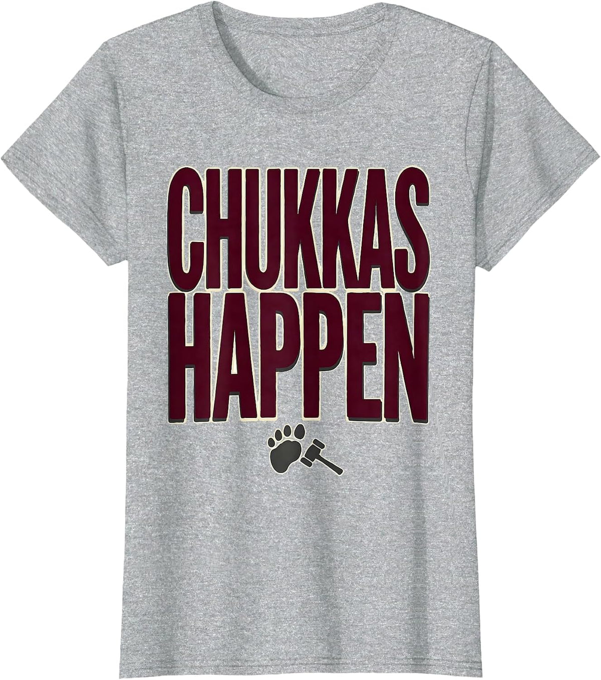 Women's Chukkas Happen Funny Polo Sport Equestrian Water Polo Fan T-Shirt - Heather Grey