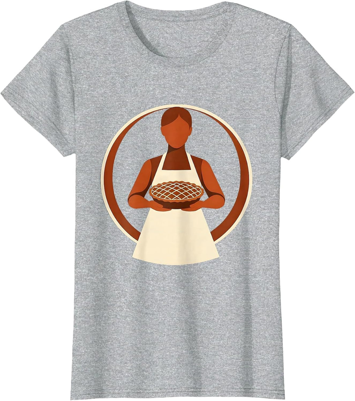Women's Mrs. Baker Pie Illustration Graphic Tee T-Shirt - Heather Grey