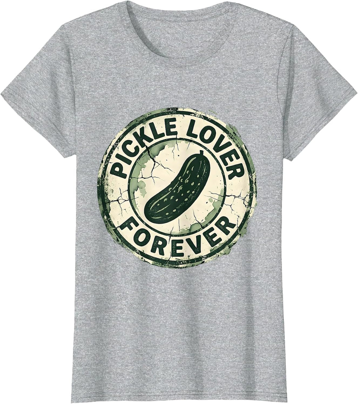 Pickle Lover Forever Funny Pickle Design T-Shirt - Heather Grey