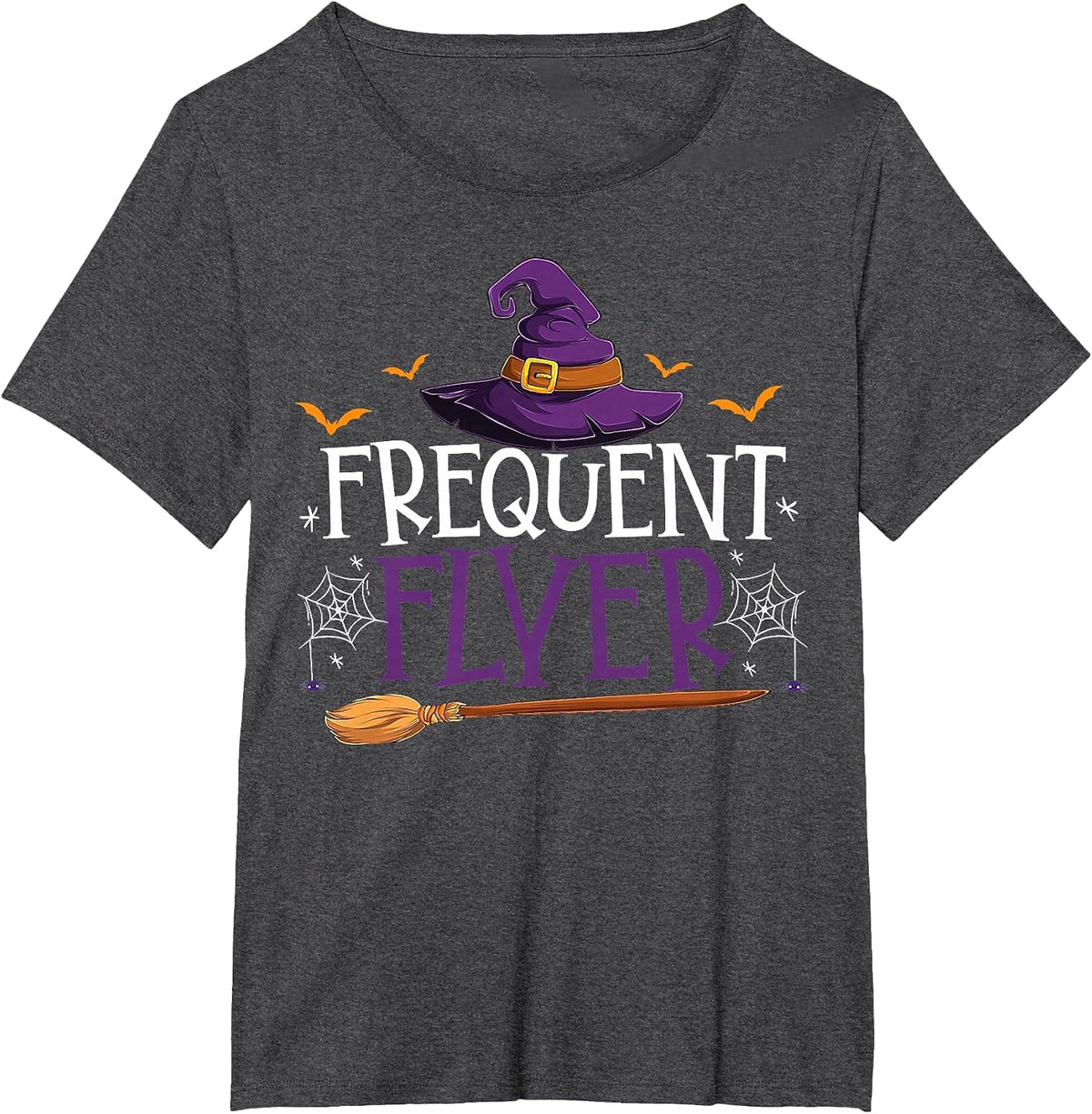 Frequent Flyer Witch Autumn Halloween Costume Women T-Shirt - Dark Heather Grey