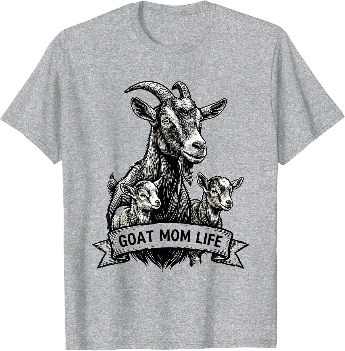 Men's Goat Mom Life Proud Goat Lover Design T-Shirt - Heather Grey