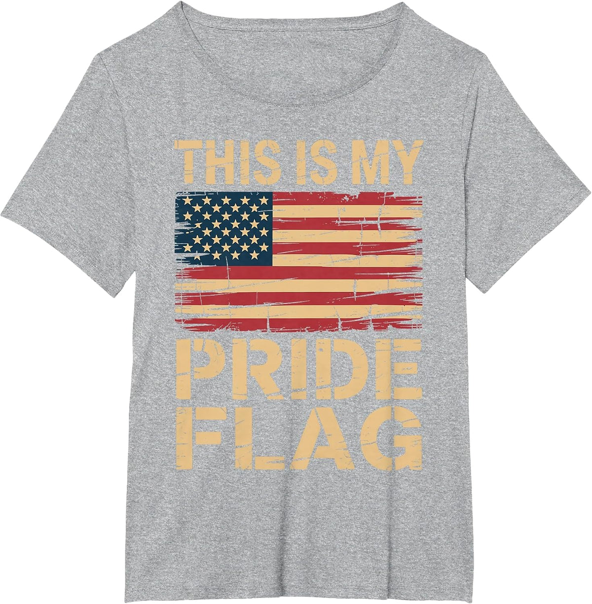 This is My Pride Flag American Pride of the USA T-Shirt - Heather Grey
