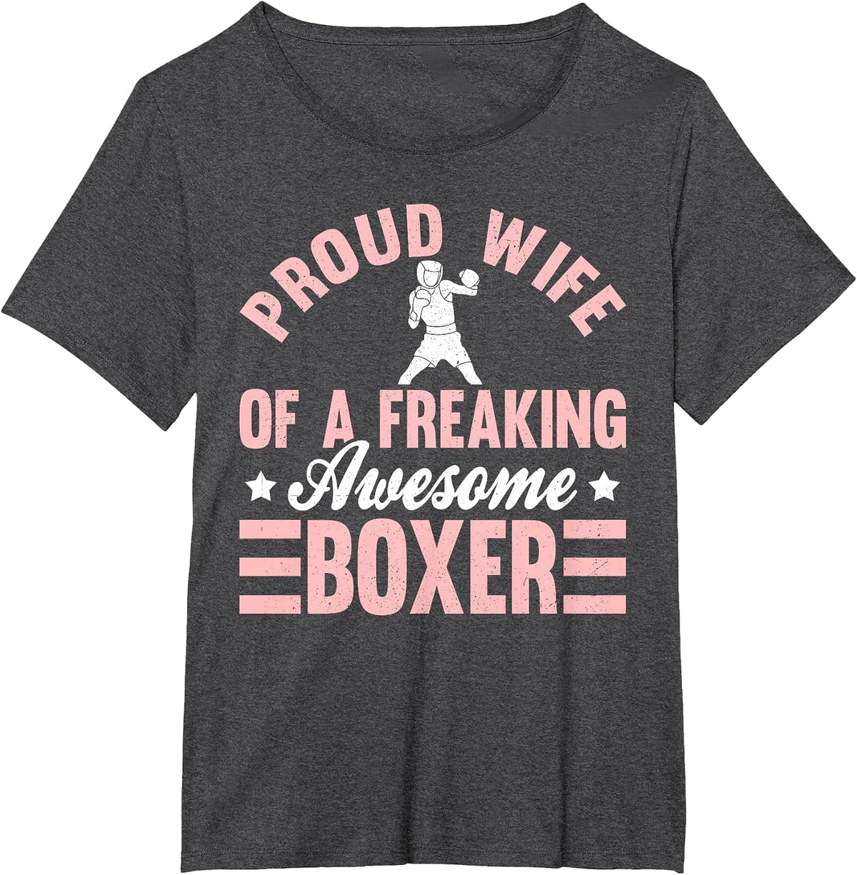 Boxer Boxing Wife T-Shirt - Dark Heather Grey