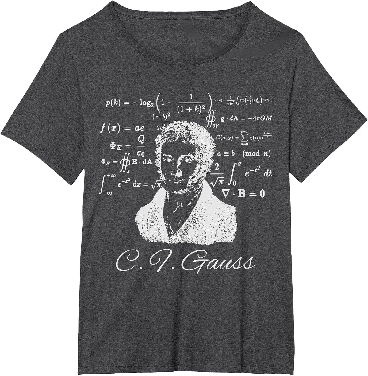 Gauss Math Equation Nerd T-Shirt T-Shirt - Dark Heather Grey