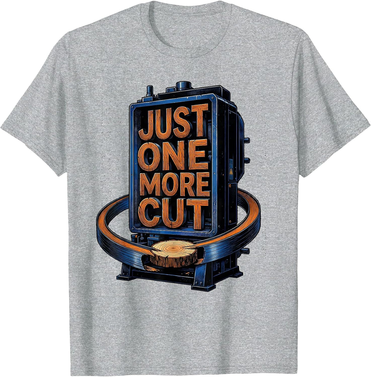 Men's Just One More Cut Funny Woodworker Carpenter Tool Humor T-Shirt - Heather Grey