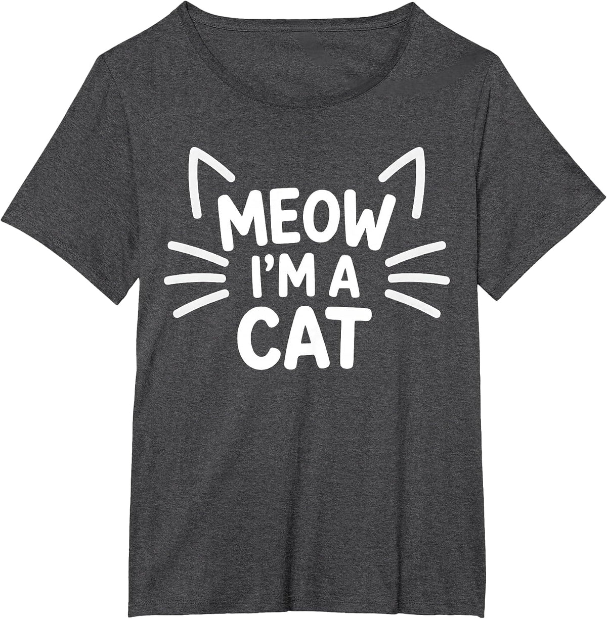 Meow I'm A Cat - Halloween Costume Men Women Girls Kids T-Shirt - Dark Heather Grey