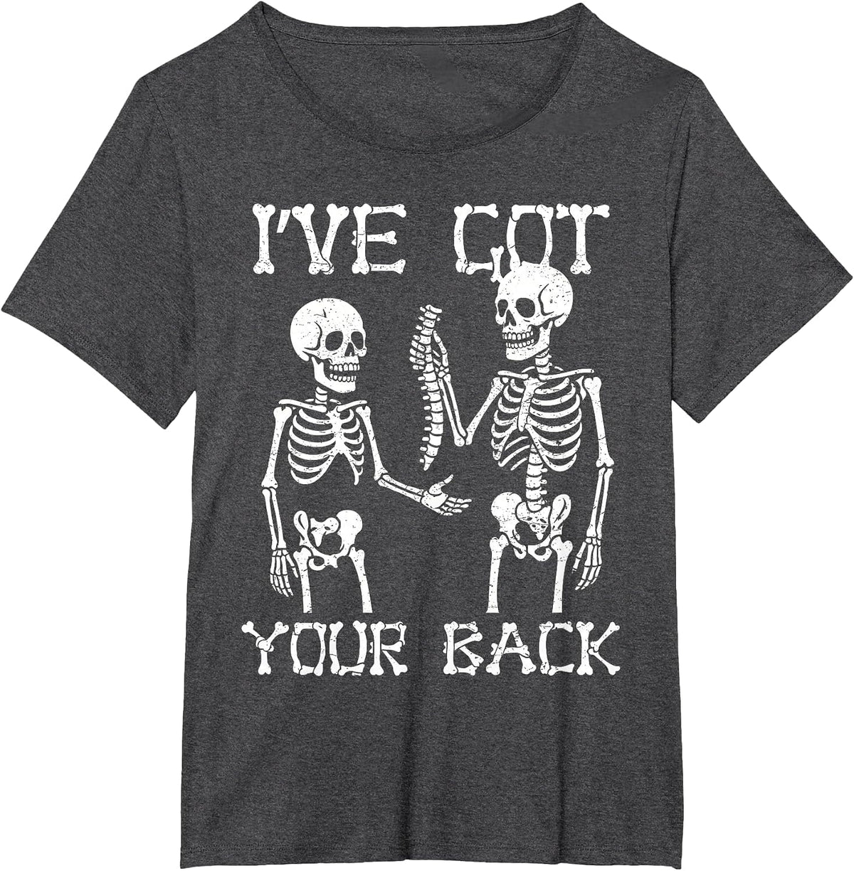 I've Got Your Back Halloween Skeleton Skull Sarcastic Men T-Shirt - Dark Heather Grey
