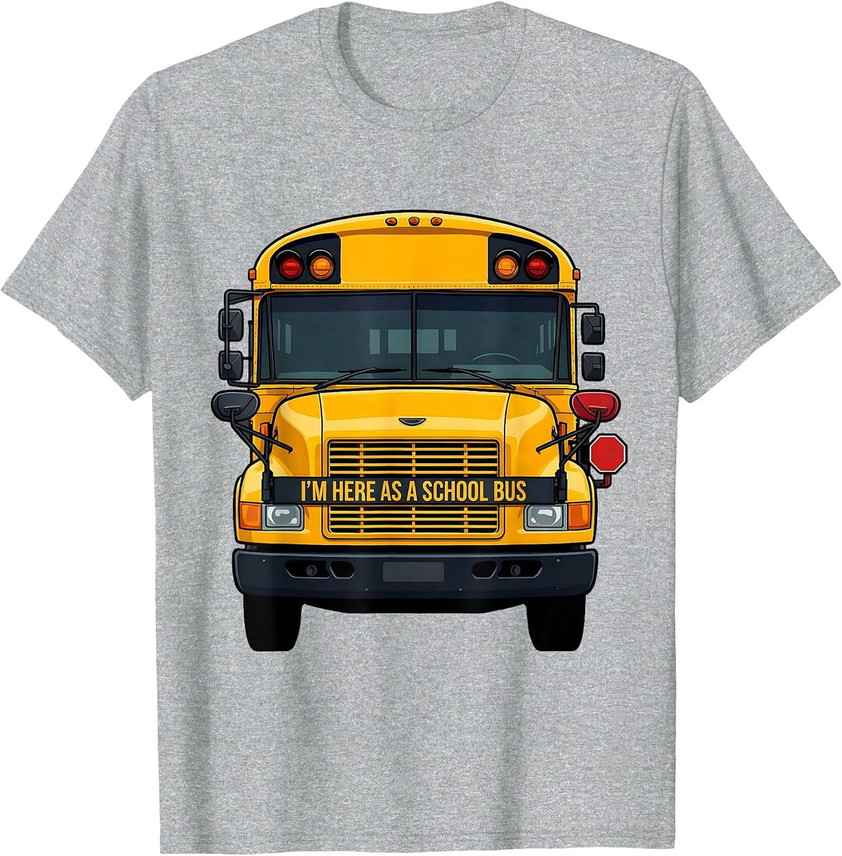 Men's I'm Here As A School Bus Funny School Bus Driver Halloween T-Shirt - Heather Grey