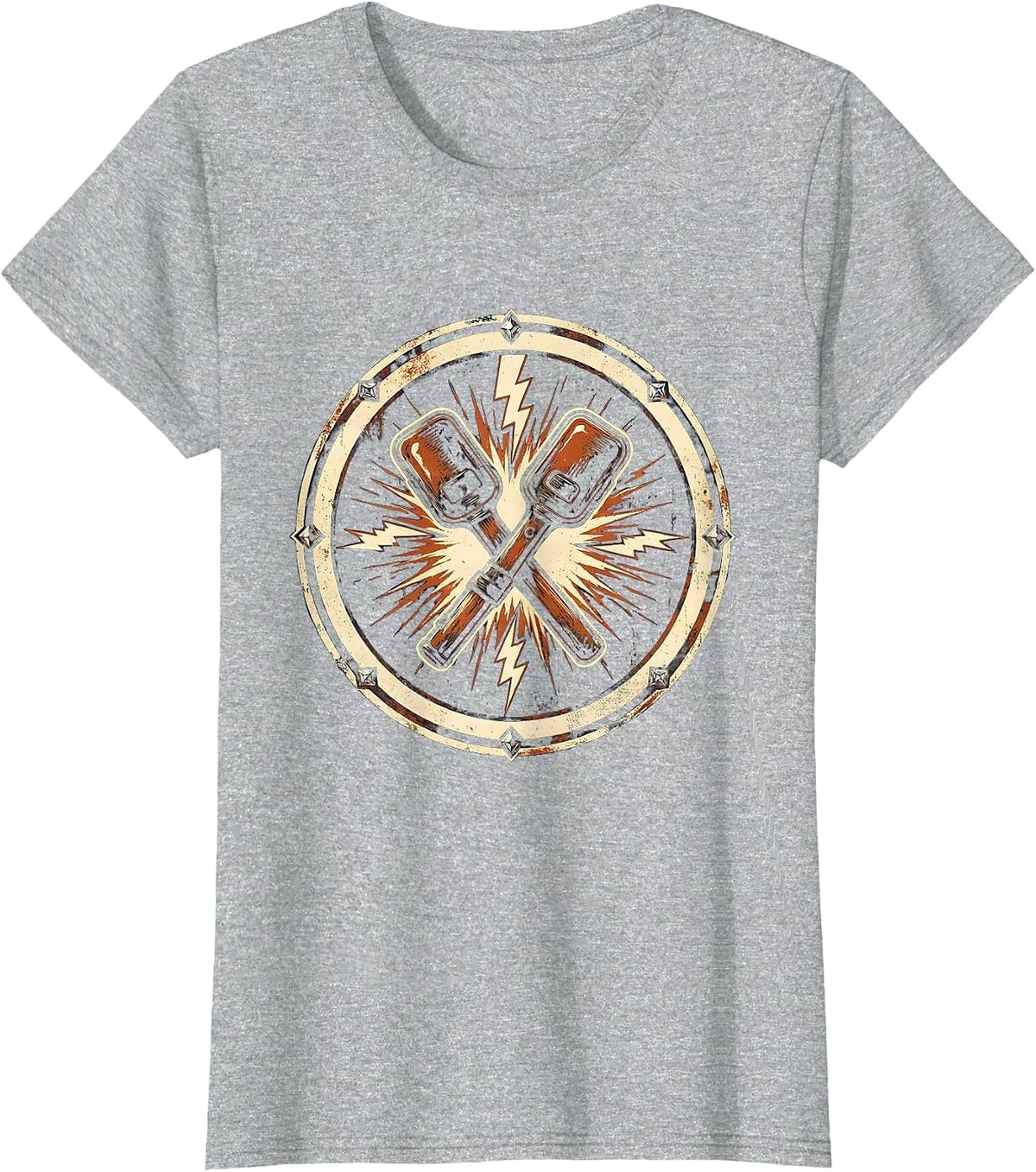 Women's EMT Defibrillator Paddles Electric Graphic T-Shirt - Heather Grey