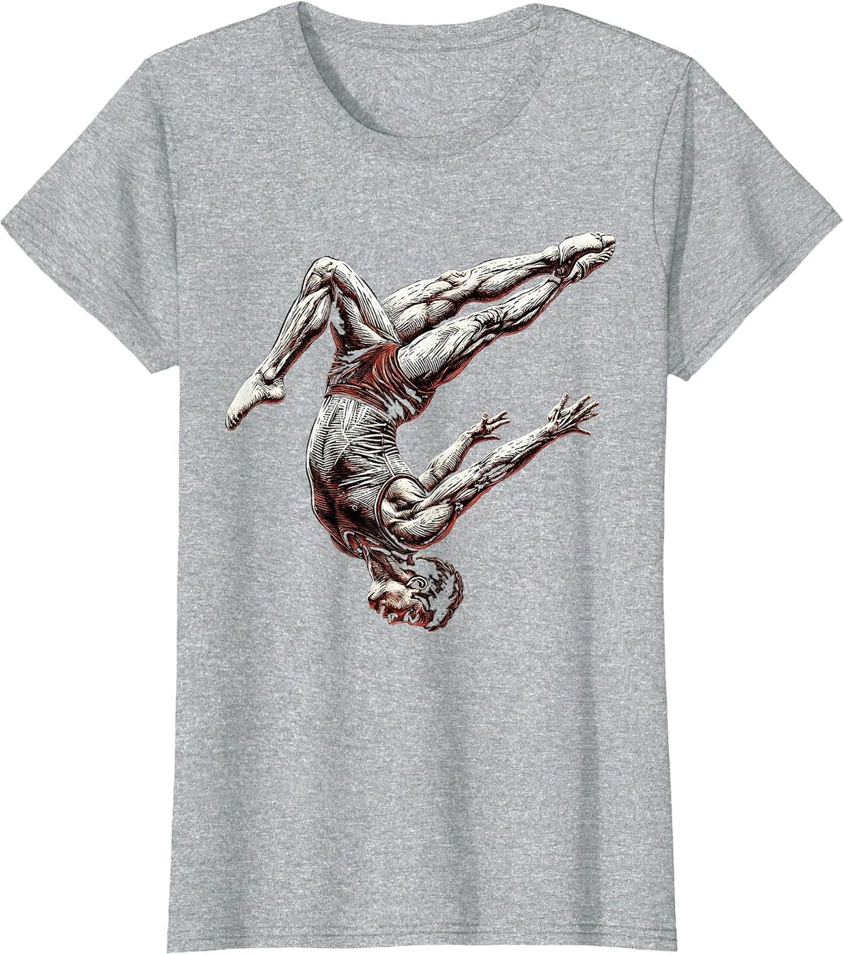 Gymnast Backflip Aerial Art Gymnastics Design T-Shirt - Heather Grey