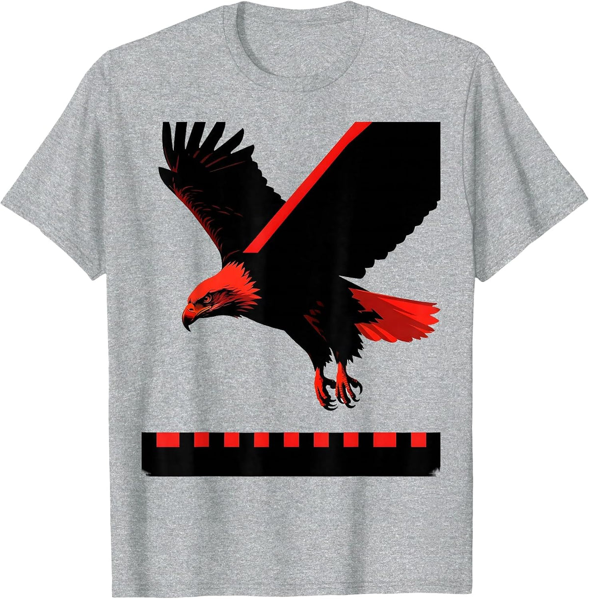 Men's Bald Eagle Descending Vintage Sports Fan Patriotic Pride T-Shirt - Heather Grey