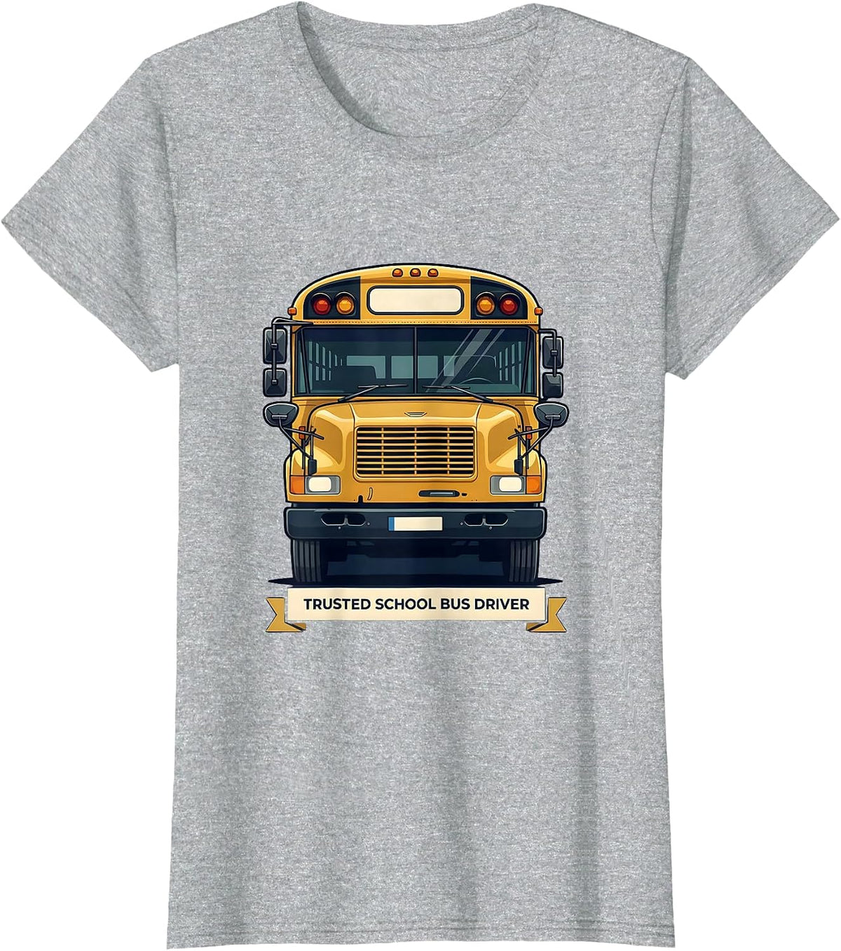 Trusted School Bus Driver Funny School Bus Driver T-Shirt - Heather Grey
