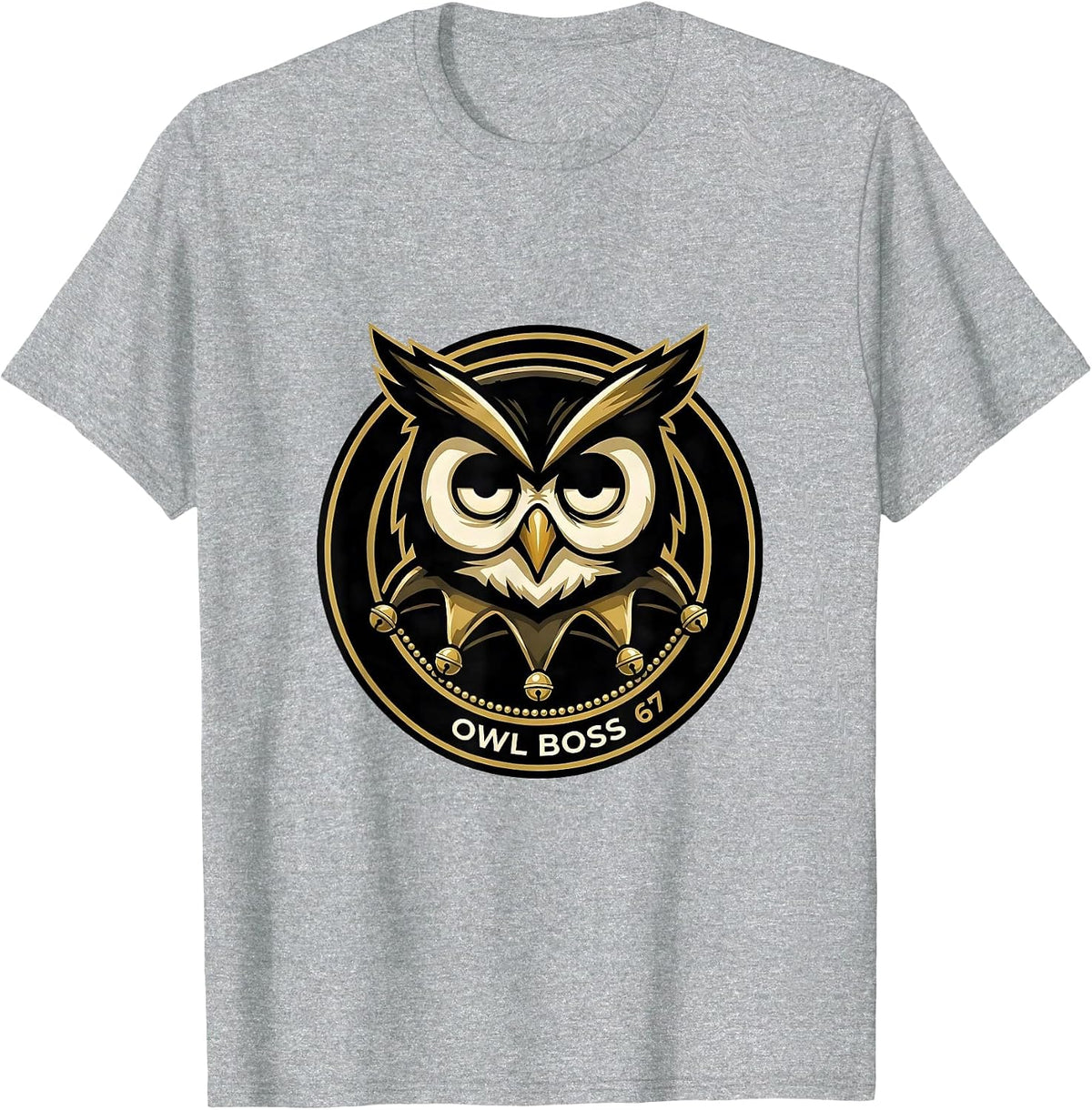 Men's Owl Boss 67 Meme Funny Mardi Gras Kids Carnival T-Shirt - Heather Grey