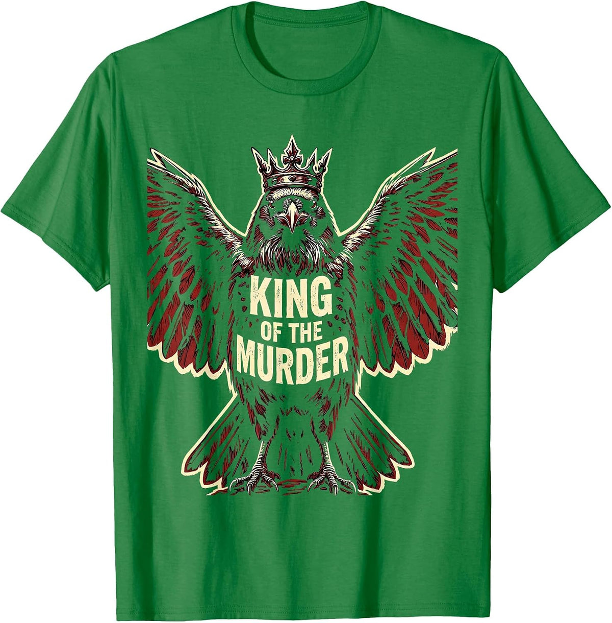 Men's King of the Murder Crow Graphic Design T-Shirt - Kelly Green