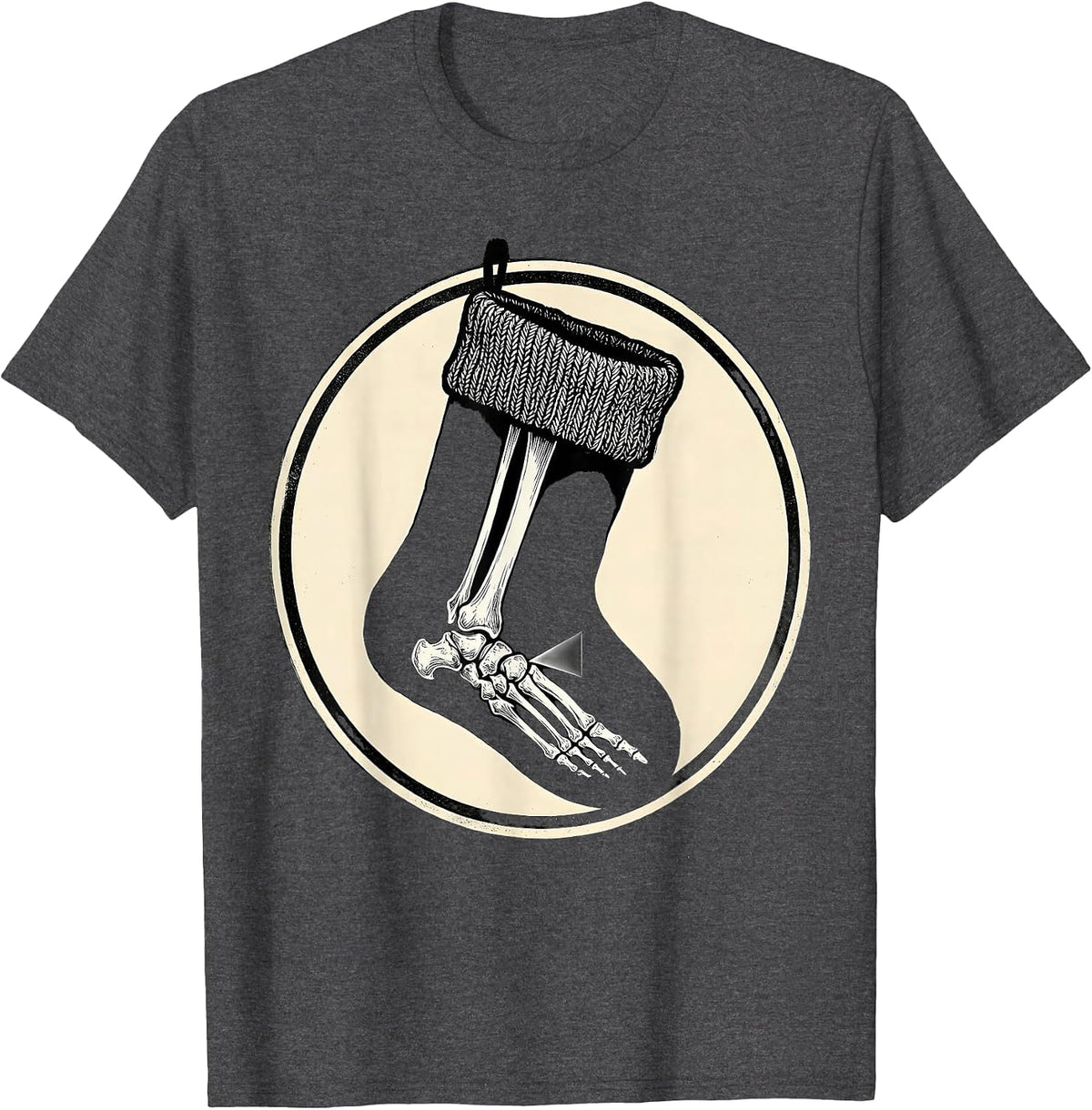 Men's Christmas Stocking Radiology Tech Scratchboard Xray Tech T-Shirt - Dark Heather Grey