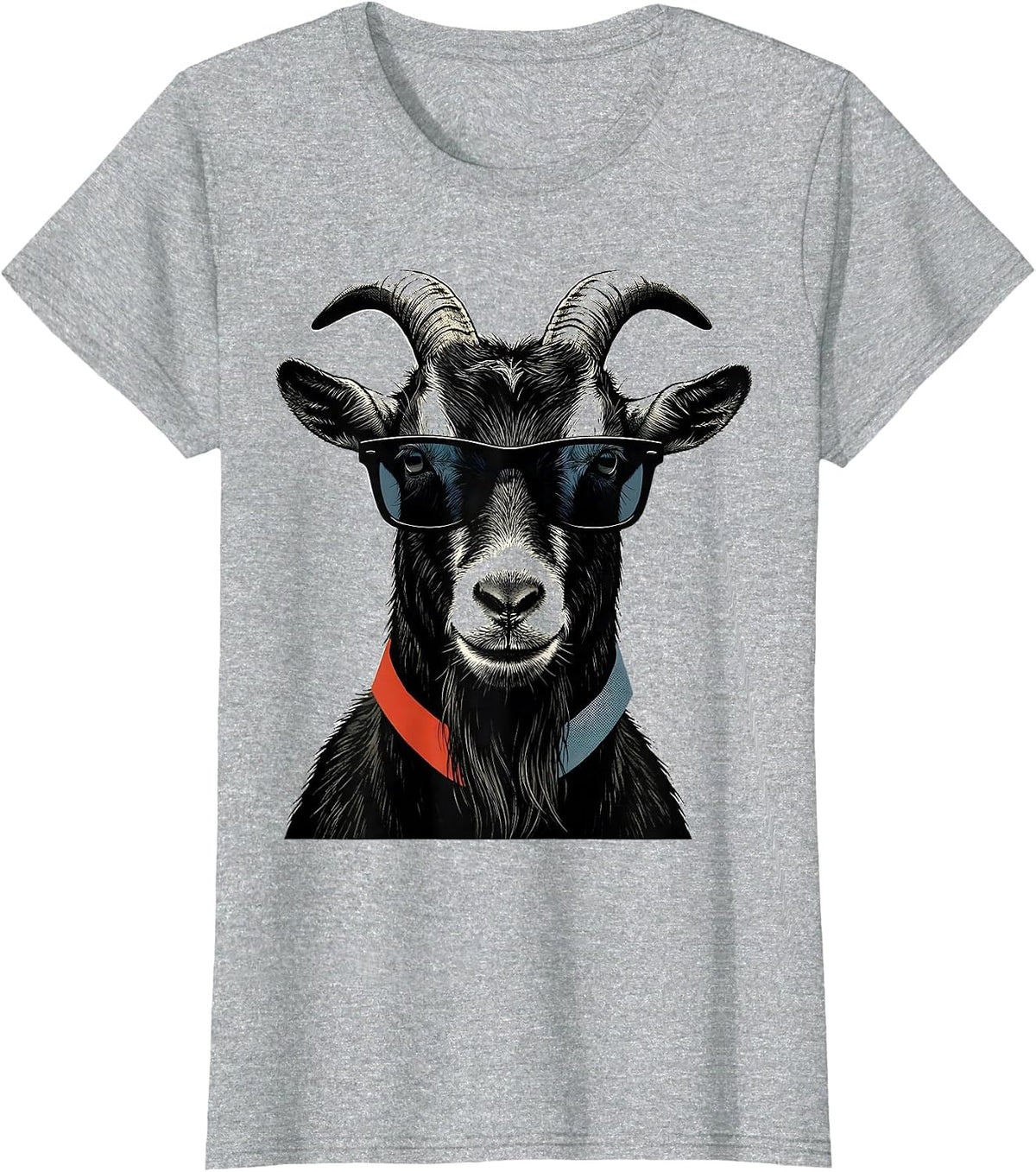 Goat with Sunglasses Cool Farm Animal Humor T-Shirt - Heather Grey