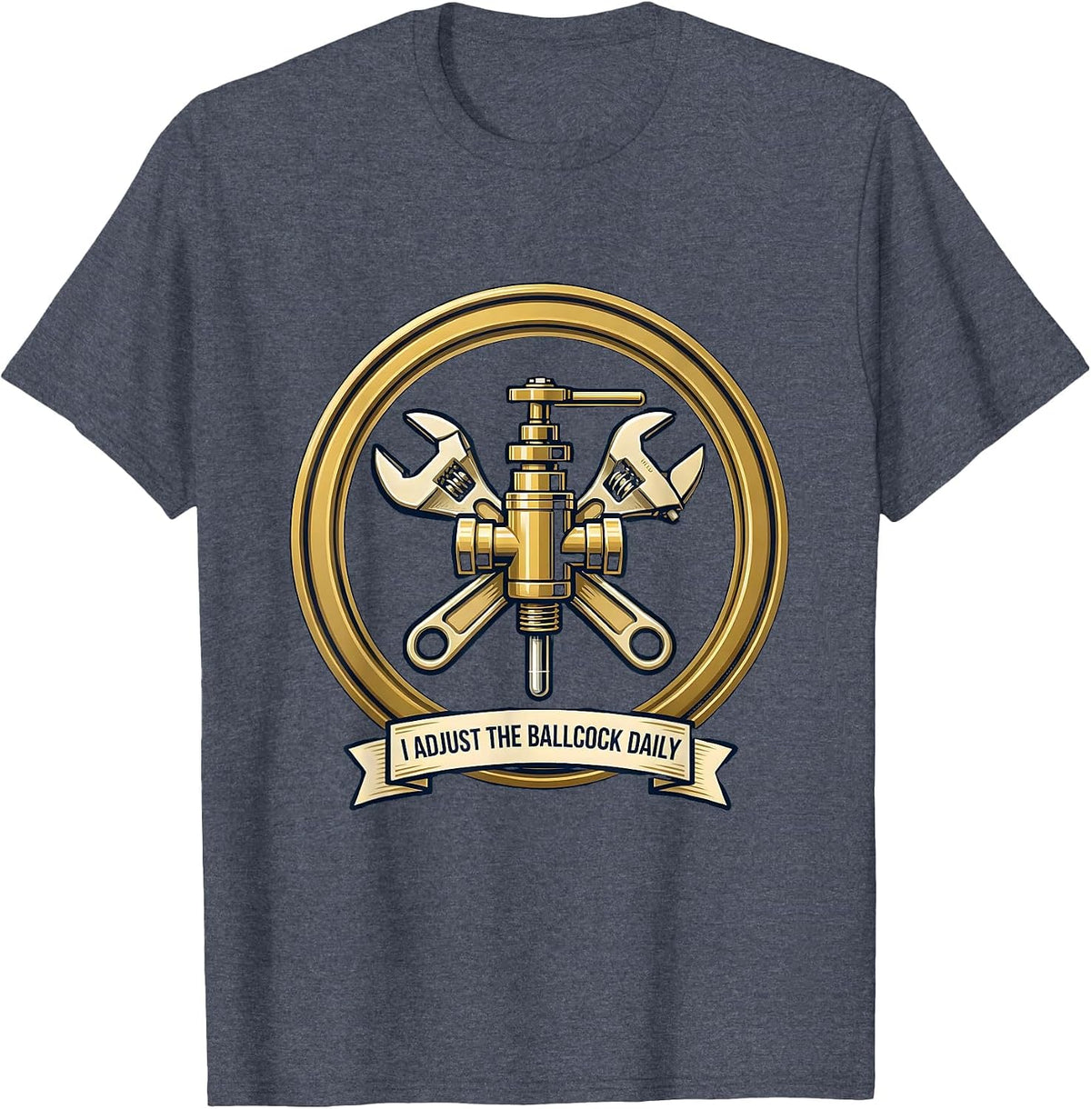 I Adjust The Ballcock Daily Funny Plumber Pipefitter Gift T-Shirt - Heather Blue