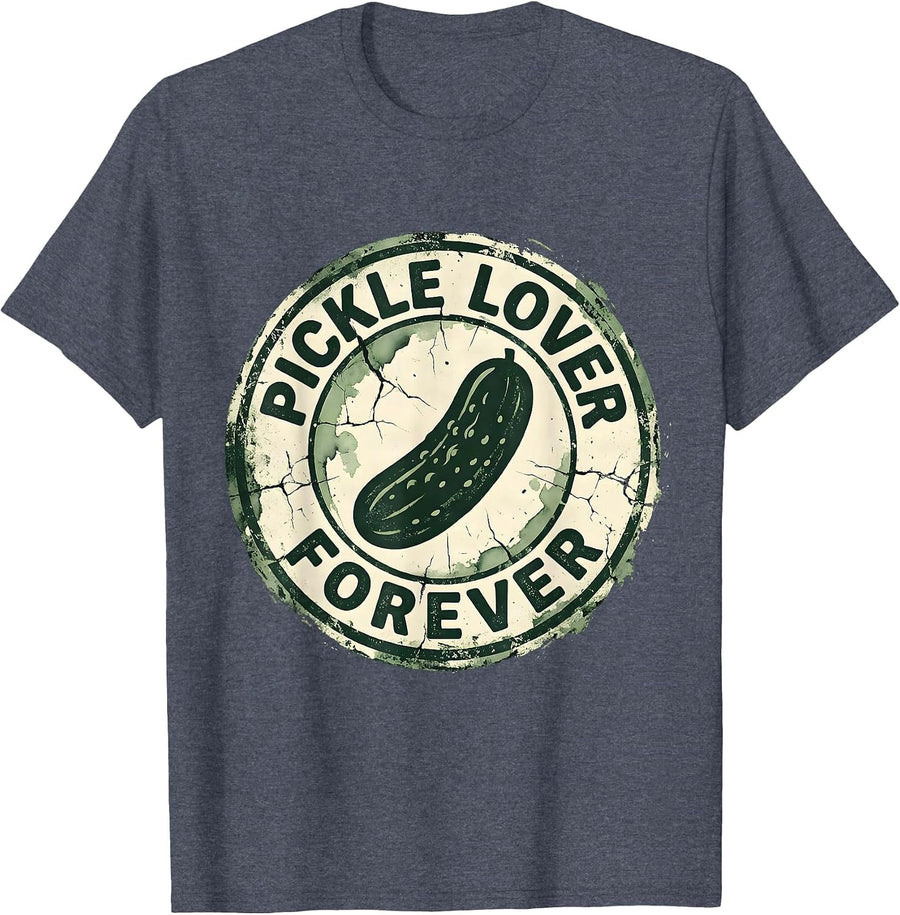 Pickle Lover Forever Funny Pickle Design T-Shirt - Heather Blue
