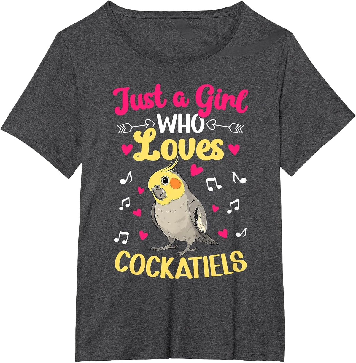 Girl Who Loves Cockatiel Owner Cockatiel Parrot Mom T-Shirt - Dark Heather Grey