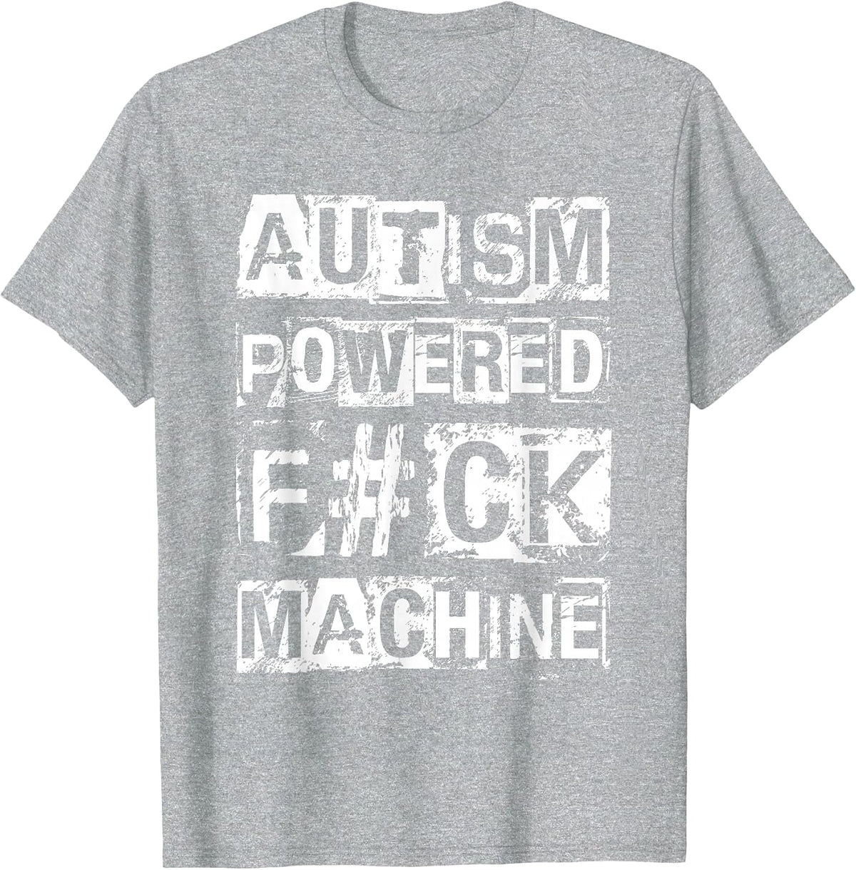 Autism Powered F#CK Machine Autism Empowerment T-Shirt - Heather Grey