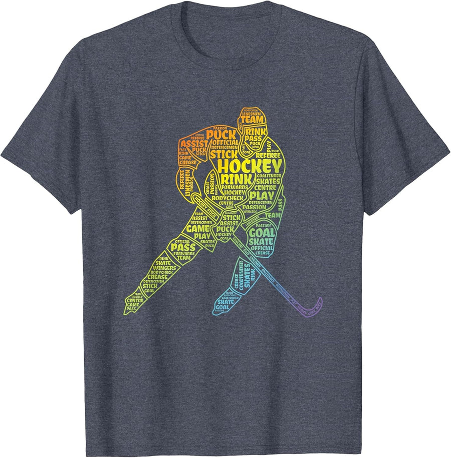 Ice Hockey Boy T-Shirt - Heather Blue