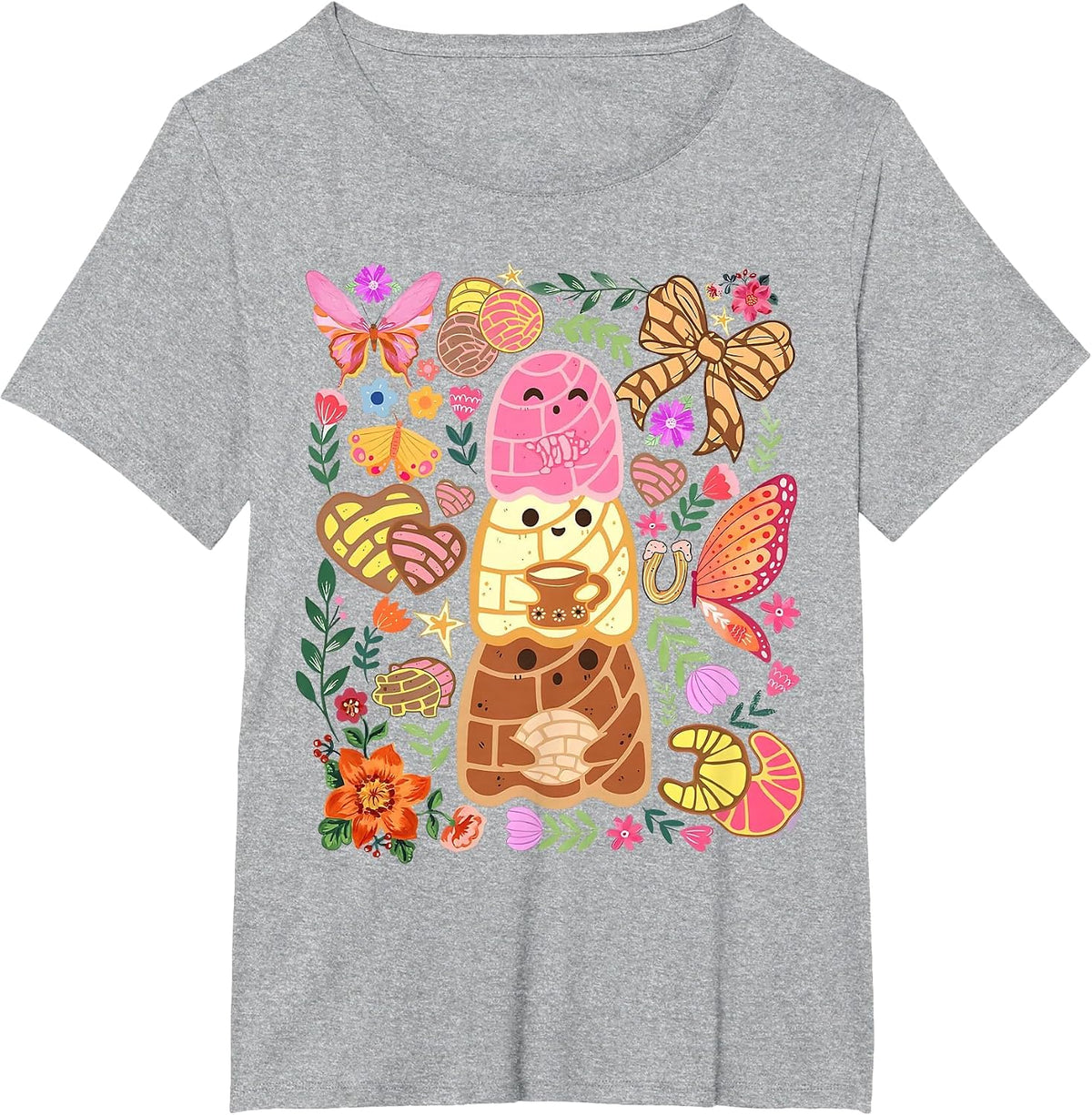Pantasmas Ghost Funny Spooky Conchas Mexican Ghost Halloween T-Shirt - Heather Grey