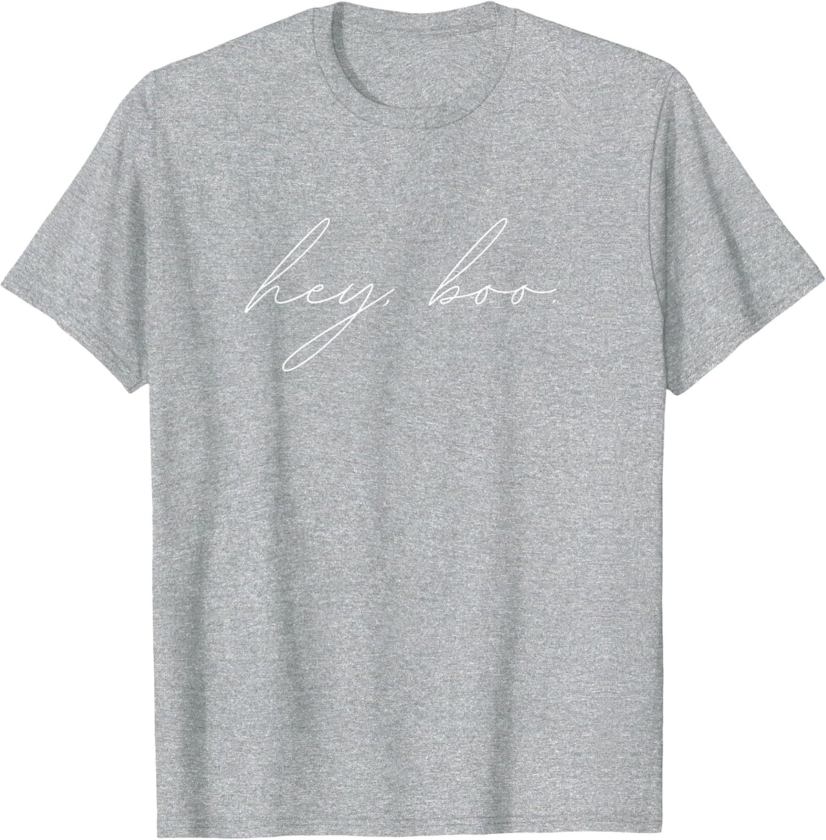 Hey Boo Halloween, Trendy Casual Loose Blouse T-Shirt - Heather Grey