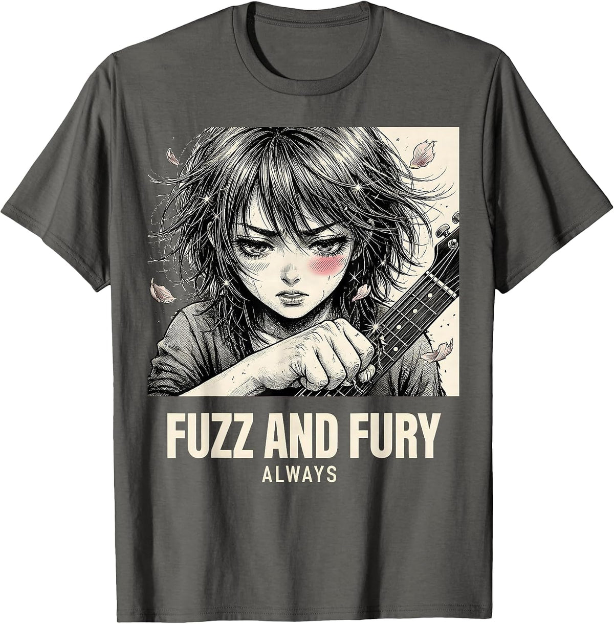 Fuzz and Fury Always Grunge Graphic Design T-Shirt - Asphalt Grey