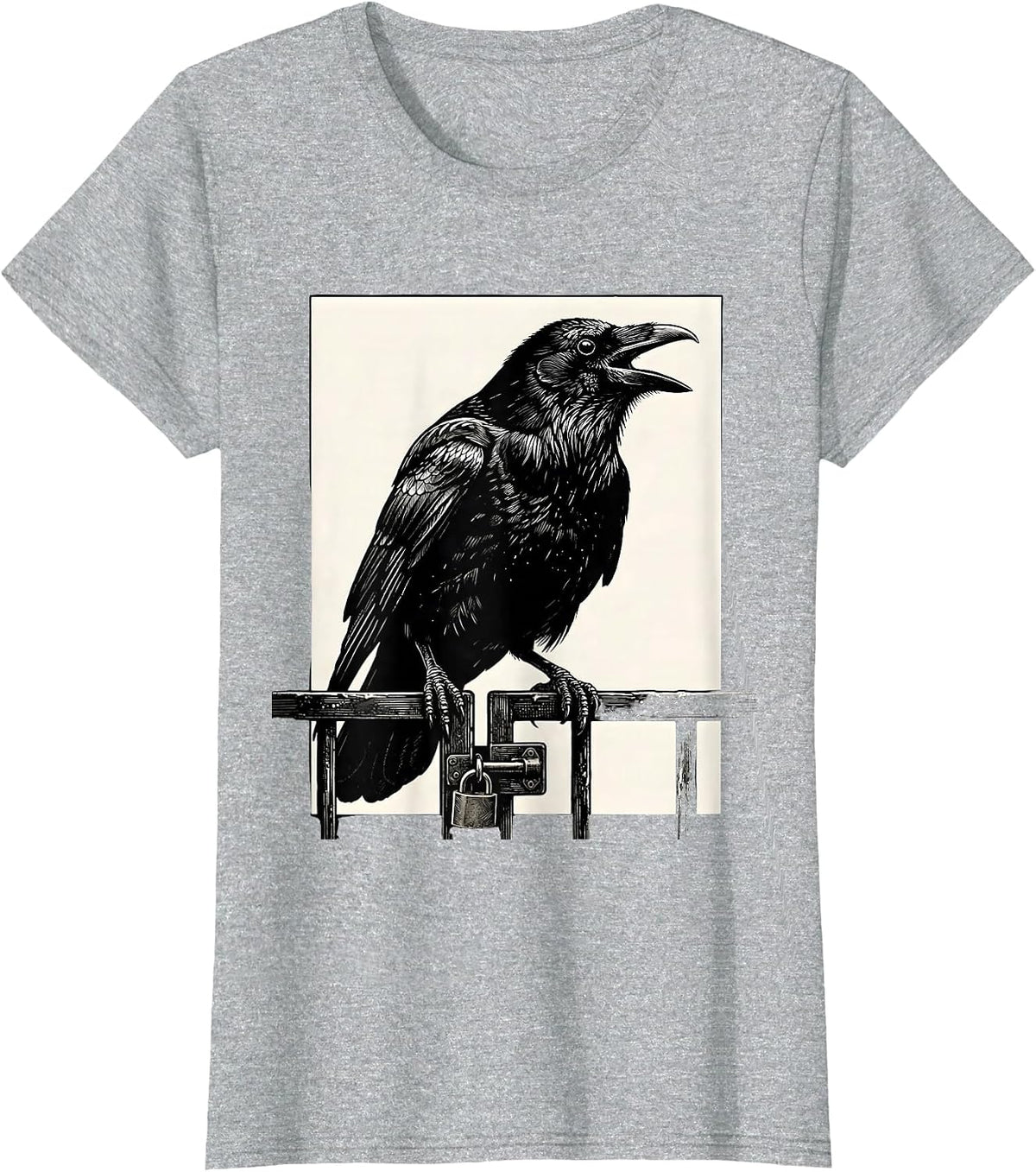 F-Caw-F Crow Dark Humor Gothic Halloween T-Shirt - Heather Grey