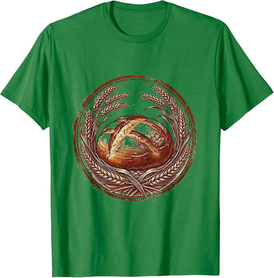 Men's In My Sourdough Era Wheat and Boule Illustration T-Shirt - Kelly Green