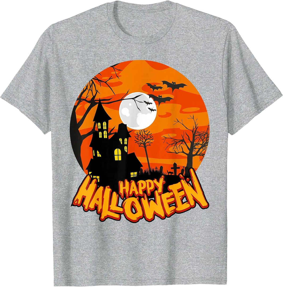 Happy Halloween Apparel - Halloween T-Shirt - Heather Grey
