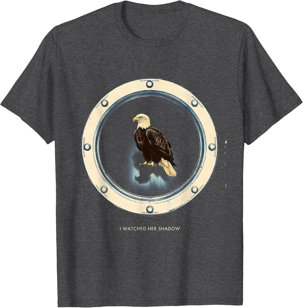 I Watched Her Shadow Memorial Bald Eagle Big Bear Lake Fan T-Shirt - Dark Heather Grey