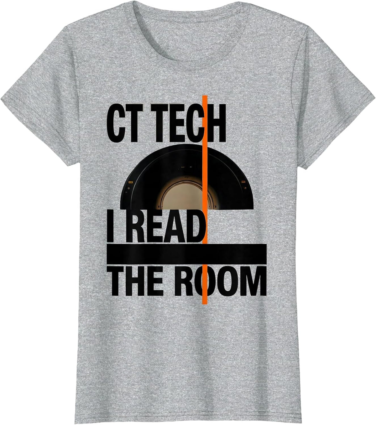 CT Tech I Read The Room Brutalist Radiology Humor T-Shirt - Heather Grey