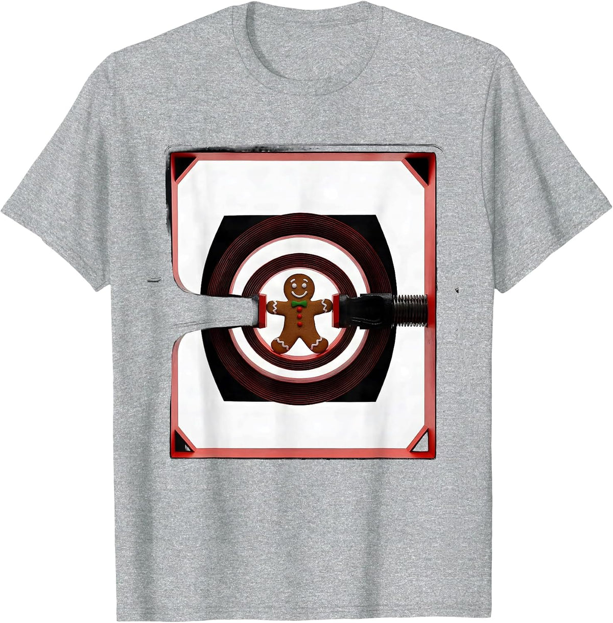 Men's Gingerbread Radiology Tech Geometric Christmas Humor T-Shirt - Heather Grey