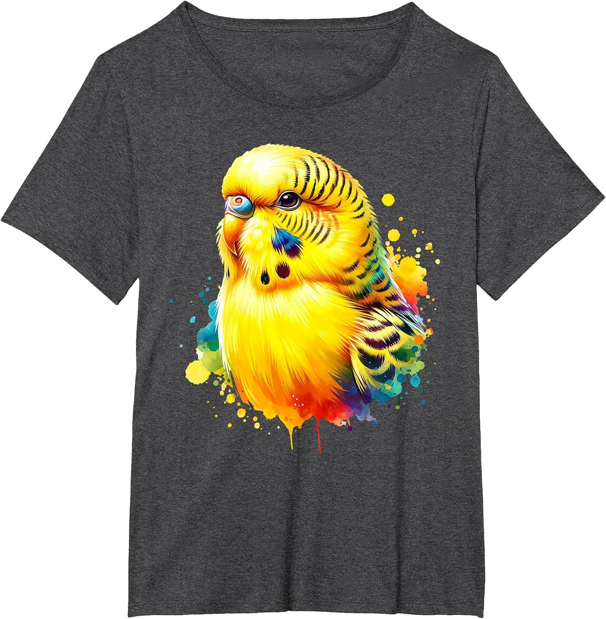 Budgie Budgerigar Budgerigar T-Shirt - Dark Heather Grey