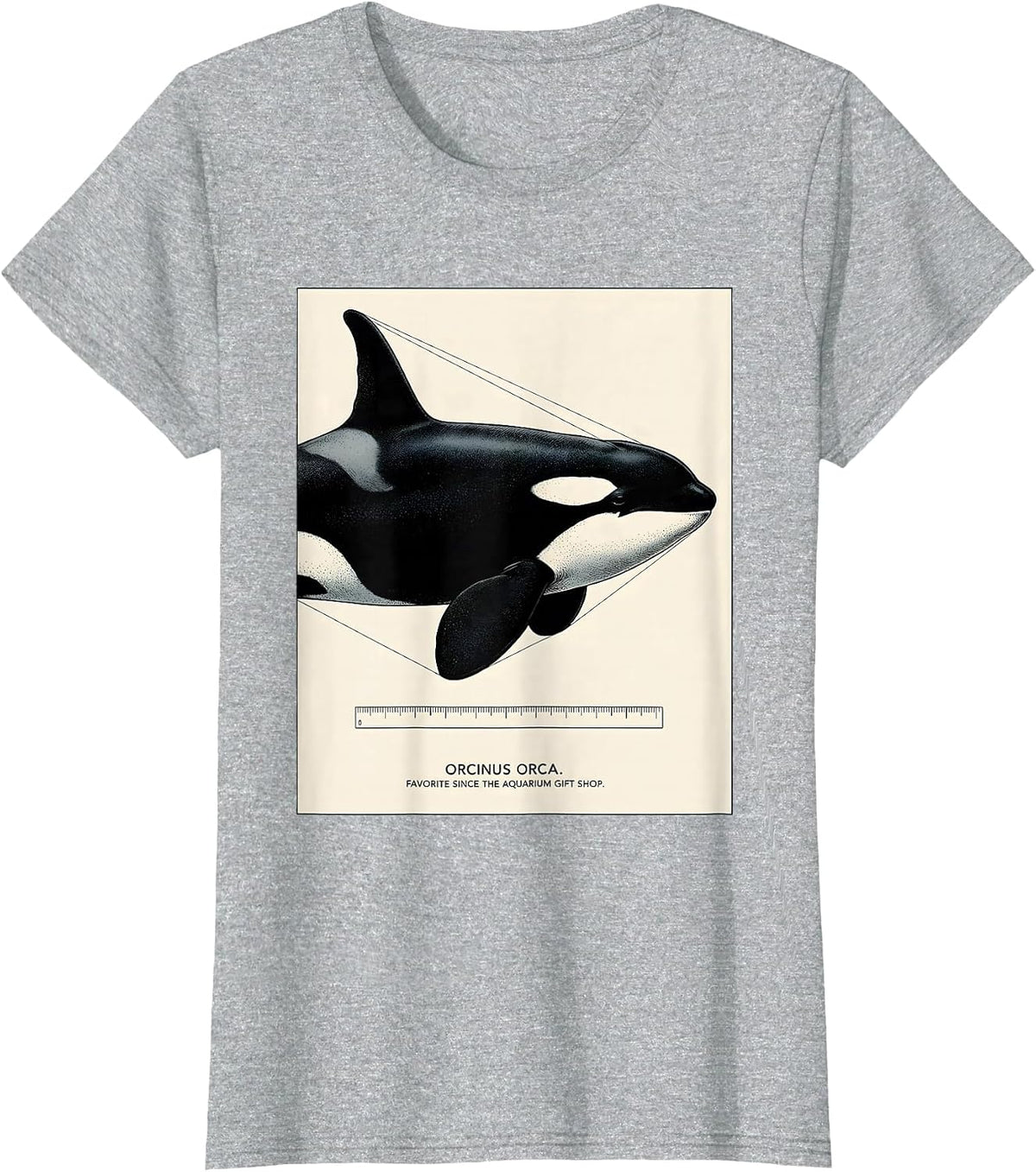 Orcinus Orca Favorite Since The Aquarium Gift Shop Botanical T-Shirt - Heather Grey