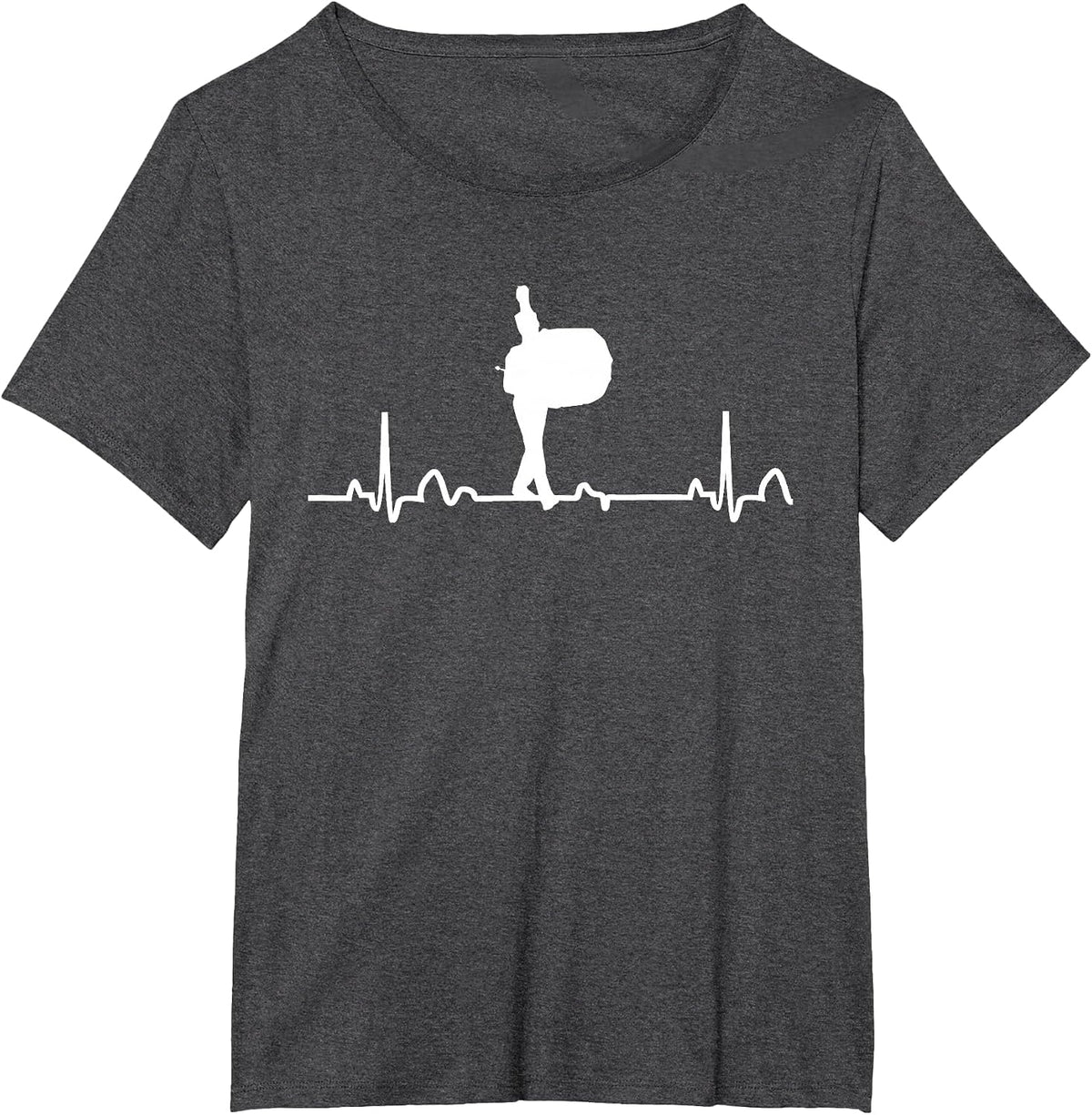 Bass Drum Heartbeat Shirt Marching Band Apparel Tee T-Shirt - Dark Heather Grey